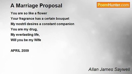 Allan James Saywell - A Marriage Proposal
