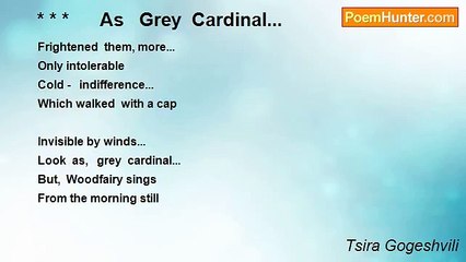 Tsira Gogeshvili - * * *      As   Grey  Cardinal...