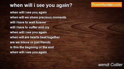 wendi Collier - when will i see you again?