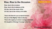 Bhaswat Chakraborty - Rise, Rise to the Occasion