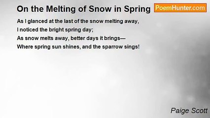 Paige Scott - On the Melting of Snow in Spring