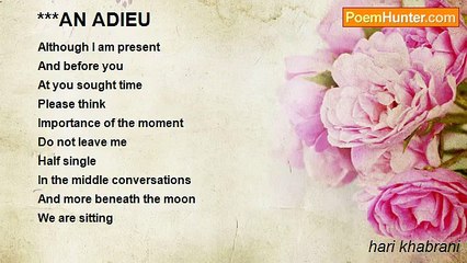 hari khabrani - ***AN ADIEU