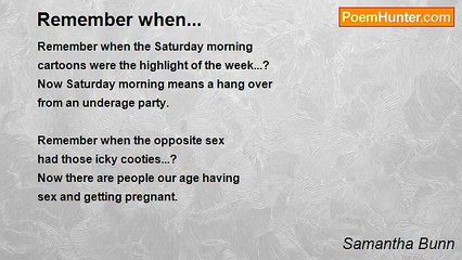 Samantha Bunn - Remember when...