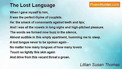 Lillian Susan Thomas - The Lost Language