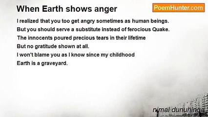 nimal dunuhinga - When Earth shows anger