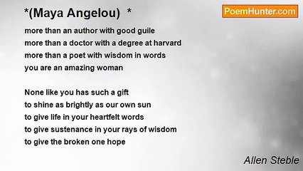 Allen Steble - *(Maya Angelou)  *