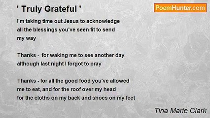 Tina Marie Clark - ' Truly Grateful '