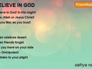 sathya narayana - BELIEVE IN GOD