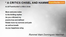 Rommel Mark Dominguez Marchan - * A CRITICS CHISEL AND HAMMER