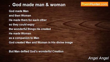 Angel Angel - .  God made man & woman