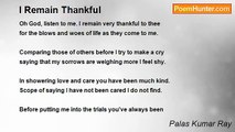Palas Kumar Ray - I Remain Thankful