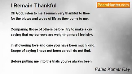 Palas Kumar Ray - I Remain Thankful