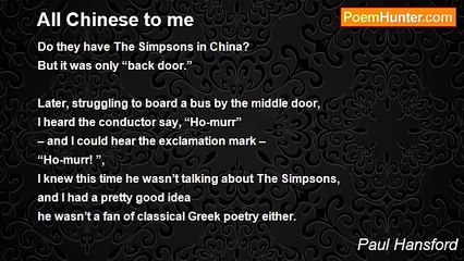 Paul Hansford - All Chinese to me