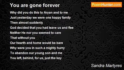 Sandra Martyres - You are gone forever