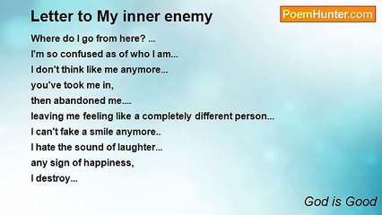 God is Good - Letter to My inner enemy