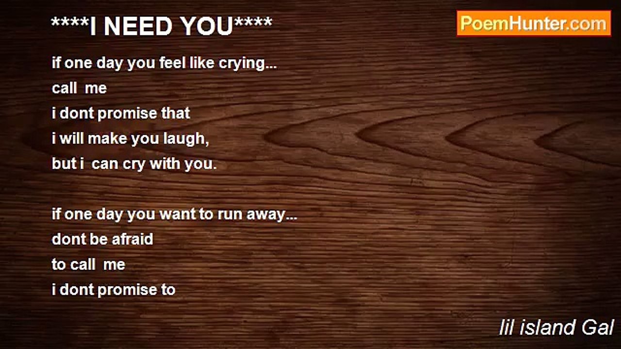 lil island Gal - ****I NEED YOU****