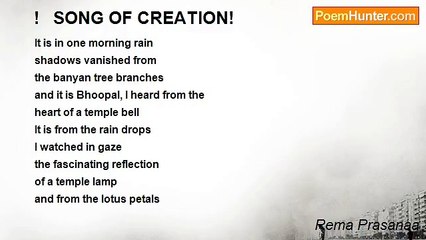 Rema Prasanaa - !   SONG OF CREATION!