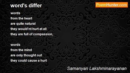Samanyan Lakshminarayanan - word's differ