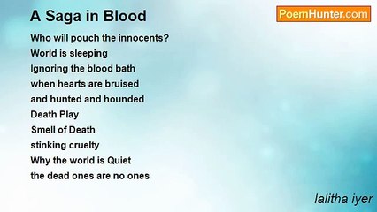 lalitha iyer - A Saga in Blood