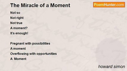 howard simon - The Miracle of a Moment