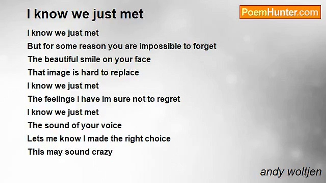 andy woltjen - I know we just met