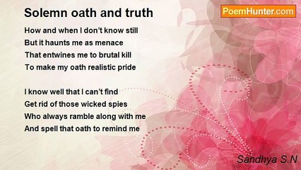 Sandhya S.N - Solemn oath and truth