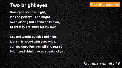 hasmukh amathalal - Two bright eyes
