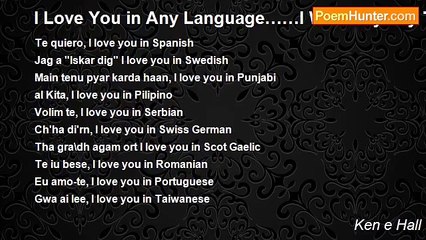 Ken e Hall - I Love You in Any Language……I Will Only Say This Once