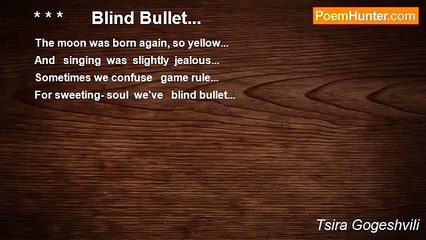 Tsira Gogeshvili - * * *      Blind Bullet...