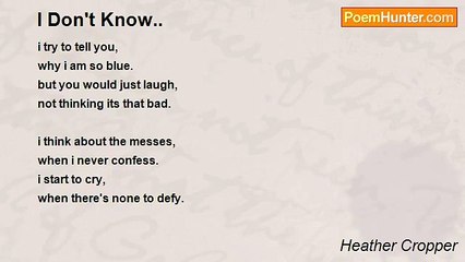 Heather Cropper - I Don't Know..