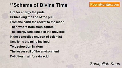 Sadiqullah Khan - **Scheme of Divine Time