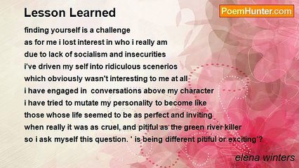 elena winters - Lesson Learned
