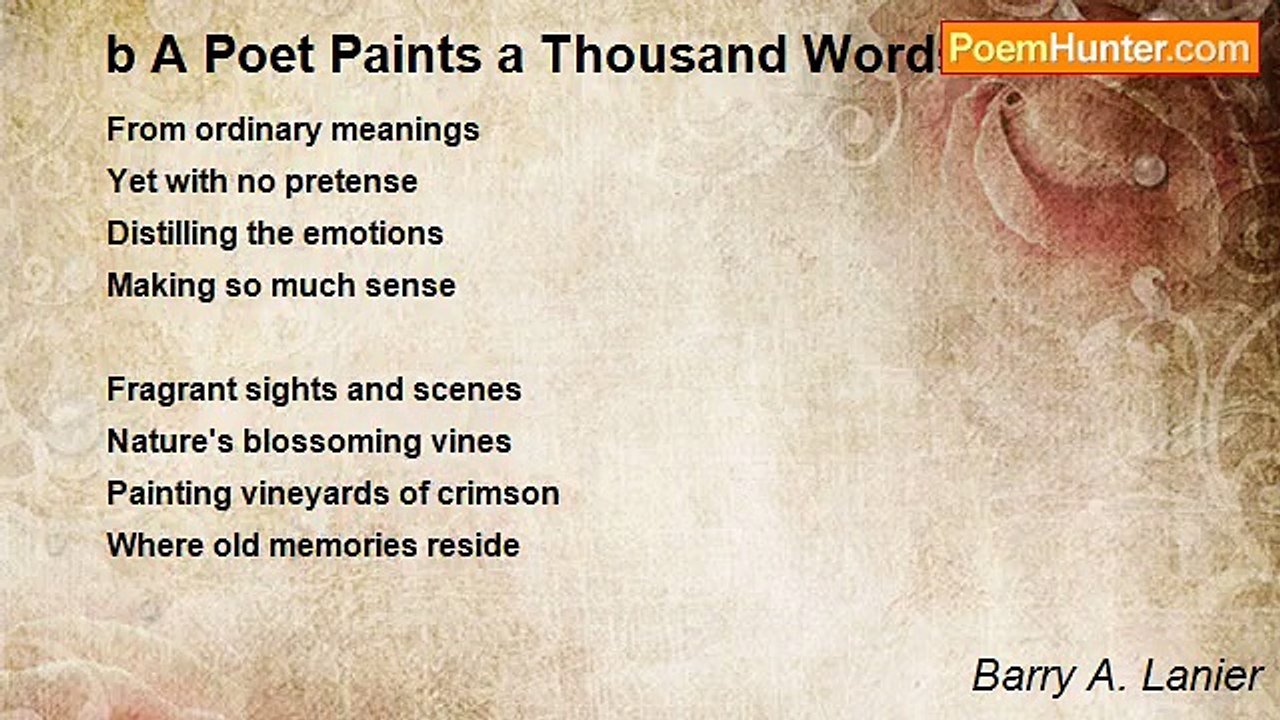 Barry A. Lanier - b A Poet Paints a Thousand Words