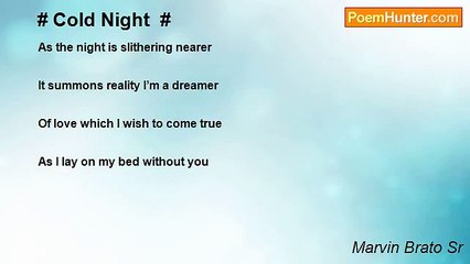 Marvin Brato Sr - # Cold Night  #