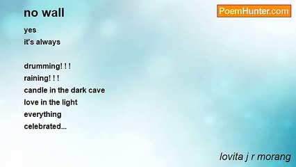 lovita j r morang - no wall