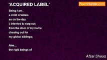 Afzal Shauq - 'ACQUIRED LABEL'