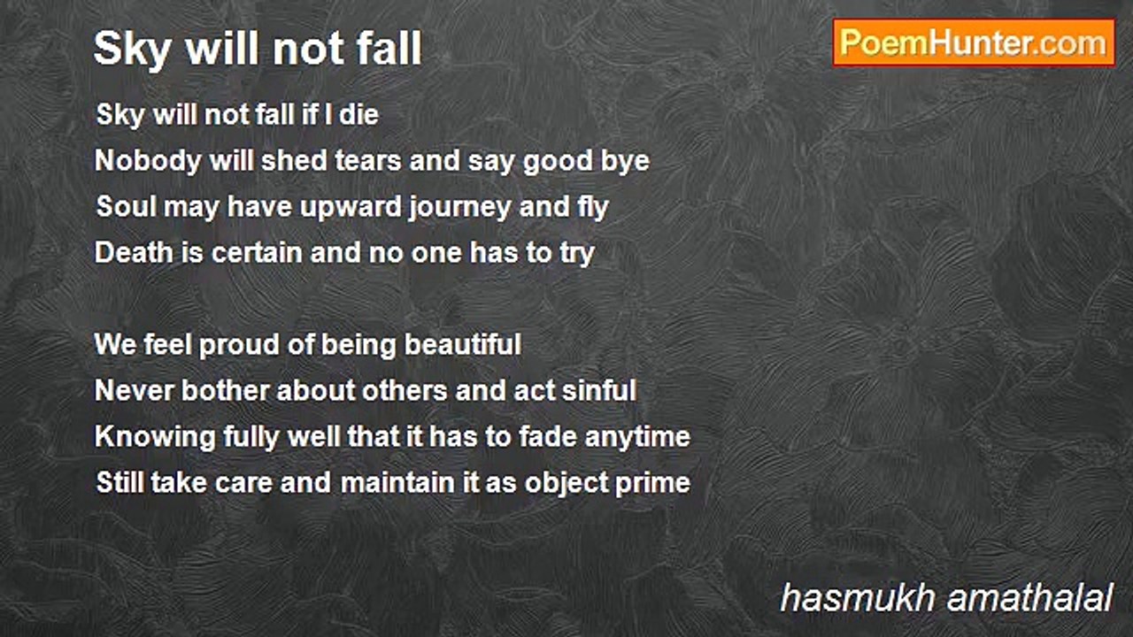 hasmukh amathalal - Sky will not fall