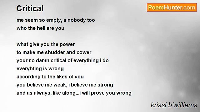 krissi b'williams - Critical