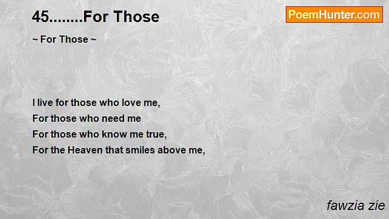 fawzia zie - 45........For Those