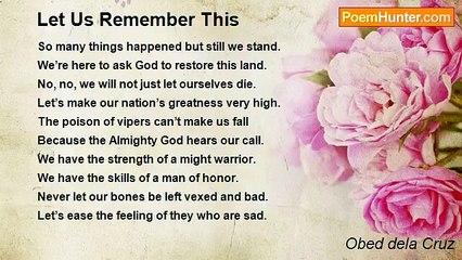 Obed dela Cruz - Let Us Remember This