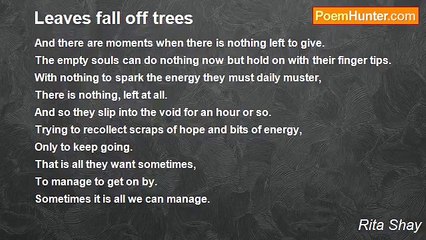 Rita Shay - Leaves fall off trees
