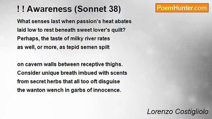 Lorenzo Costigliolo - ! ! Awareness (Sonnet 38)