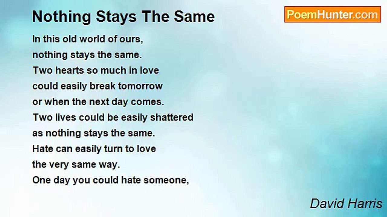 David Harris - Nothing Stays The Same