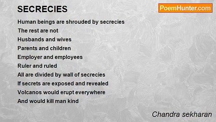 Chandra sekharan - SECRECIES