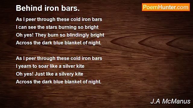 J.A McManus - Behind iron bars.