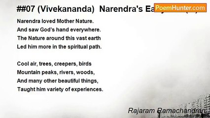 Rajaram Ramachandran - ##07 (Vivekananda)  Narendra's Early Life (III)