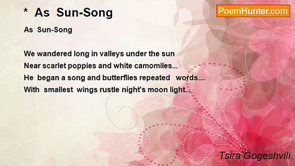 Tsira Gogeshvili - *  As  Sun-Song