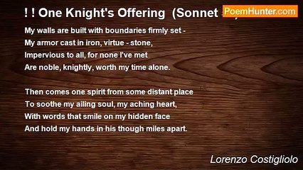 Lorenzo Costigliolo - ! ! One Knight's Offering  (Sonnet 58)
