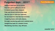 saadat tahir - Forgotten days….0211**