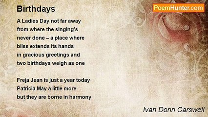 Ivan Donn Carswell - Birthdays